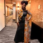 SA4032 African Women’s Wedding Dress – Off-Shoulder Maxi Dress with Headscarf - Image 14