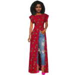 SA 4053 African Clothes for Women Short Sleeve Long Trench Overcoat Autumn Outwear Plus Size Oversized Coats Jacket Bazin Riche