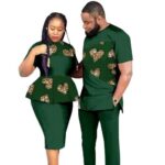SA4057 African Couples Clothing Outfits – Ankara Wax Print Wedding Party Wear | AFRIPRIDE