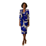 SA4059 African Clothes for Women Half Sleeve One Button Blazer and High Waist Midi Skirts 2 Piece Set Print Elegant Outfits - Image 3