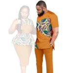SA4057 African Couples Clothing Outfits – Ankara Wax Print Wedding Party Wear | AFRIPRIDE - Image 7
