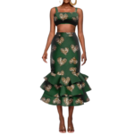SA4066 African Clothes for Women – Crop Top & Midi Skirt 2 Piece Set | Dashiki Ankara Outfit - Image 6