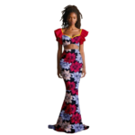 SA4063 African Women’s Dashiki 2-Piece Set – Flare Sleeve Crop Top & High Waist Maxi Skirt Ankara Party Outfit