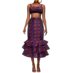 SA4066 African Clothes for Women – Crop Top & Midi Skirt 2 Piece Set | Dashiki Ankara Outfit - Image 5