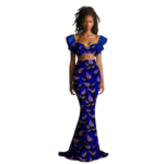 SA4063 African Women’s Dashiki 2-Piece Set – Flare Sleeve Crop Top & High Waist Maxi Skirt Ankara Party Outfit - Image 11