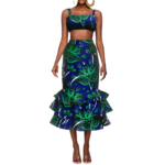 SA4066 African Clothes for Women – Crop Top & Midi Skirt 2 Piece Set | Dashiki Ankara Outfit - Image 4