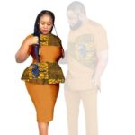 SA4057 African Couples Clothing Outfits – Ankara Wax Print Wedding Party Wear | AFRIPRIDE - Image 4