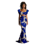 SA4063 African Women’s Dashiki 2-Piece Set – Flare Sleeve Crop Top & High Waist Maxi Skirt Ankara Party Outfit - Image 4