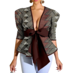 SA4065 Women’s African Print Crop Top – Ankara Blouse Sexy Party Wear Plus Size Summer Shirt - Image 3