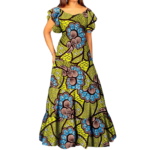African Dress for Women – Short Sleeve Dashiki Ankara Print Maxi Dress | Party & Wedding Outfit - Image 3