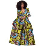 SA 4071 African Women Dress – Ankara Print Pure Cotton Bazin Riche Dashiki Maxi Dress - Image 8