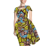 SA 4070 African Print Dress for Women – Short Sleeve Wrap Dashiki Ankara Midi Dress | Party & Wedding Outfit - Image 7