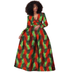 SA 4071 African Women Dress – Ankara Print Pure Cotton Bazin Riche Dashiki Maxi Dress - Image 6