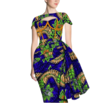 SA 4070 African Print Dress for Women – Short Sleeve Wrap Dashiki Ankara Midi Dress | Party & Wedding Outfit - Image 5