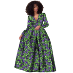 SA 4071 African Women Dress – Ankara Print Pure Cotton Bazin Riche Dashiki Maxi Dress - Image 4