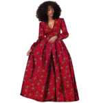SA 4071 African Women Dress – Ankara Print Pure Cotton Bazin Riche Dashiki Maxi Dress