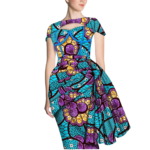 SA 4070 African Print Dress for Women – Short Sleeve Wrap Dashiki Ankara Midi Dress | Party & Wedding Outfit - Image 9